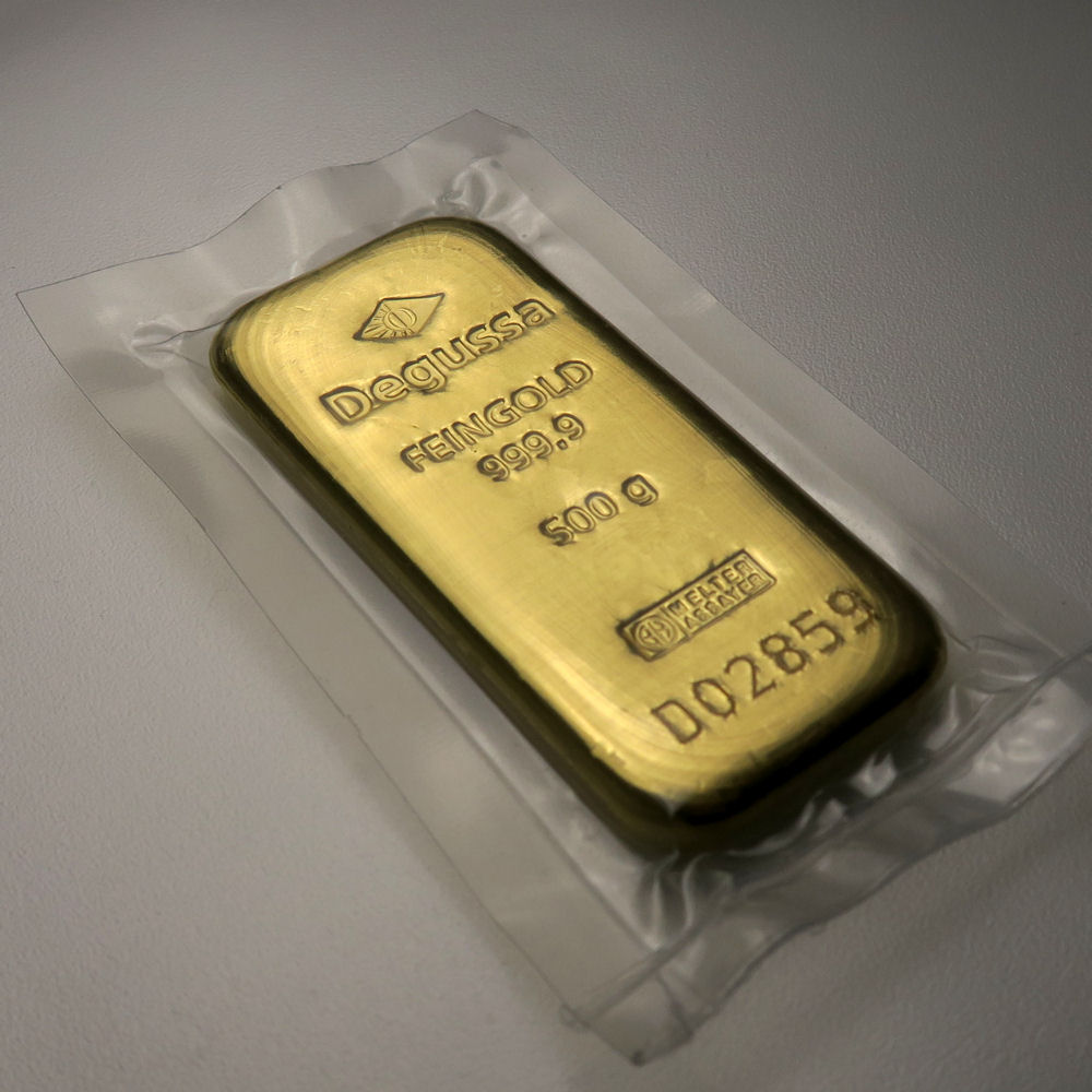 Goldbarren 500g DEGUSSA Resale - Hauptansicht