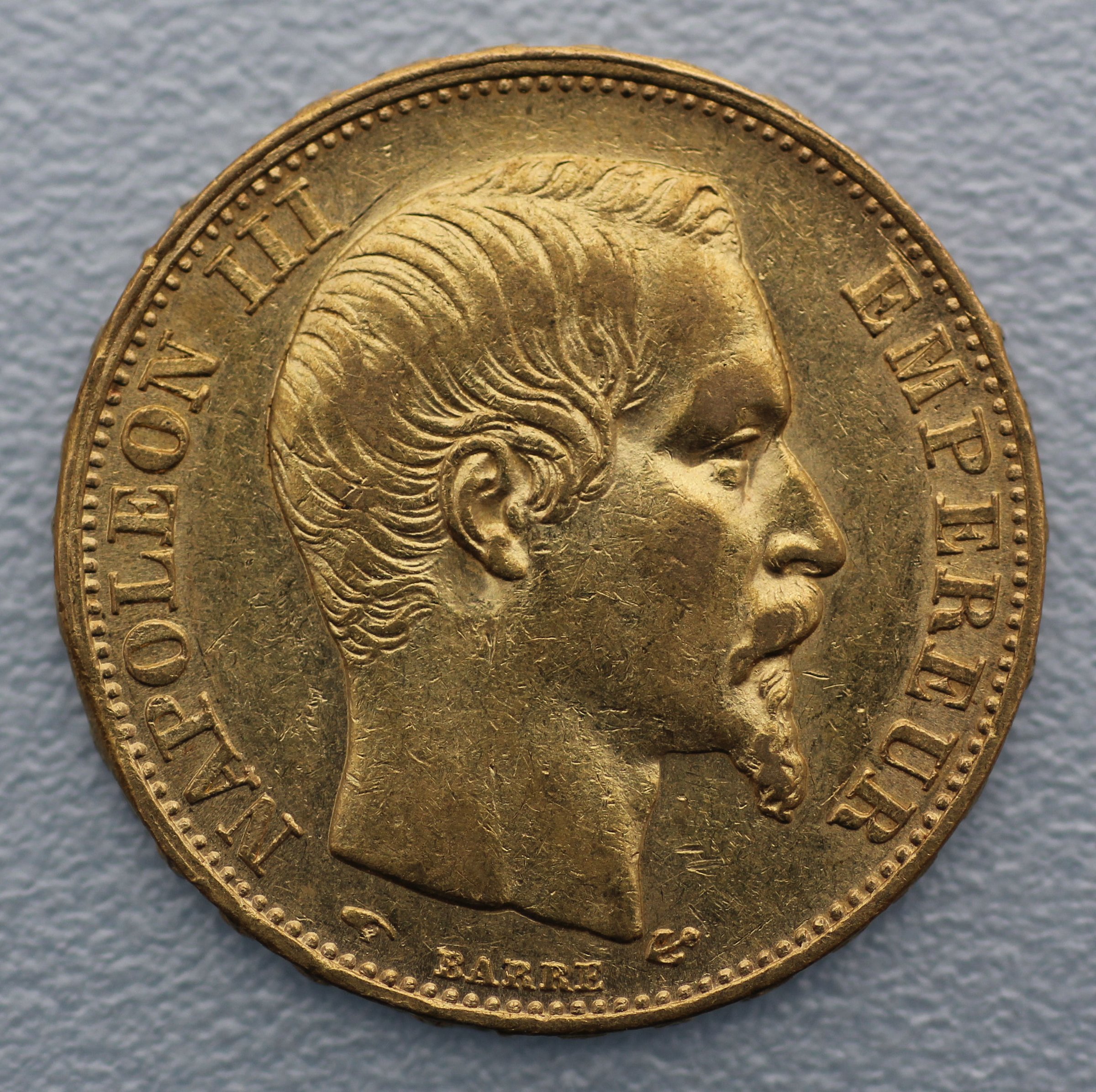Goldmünze 20 Francs "Napoleon III." (Frankreich) - Detailansicht 2