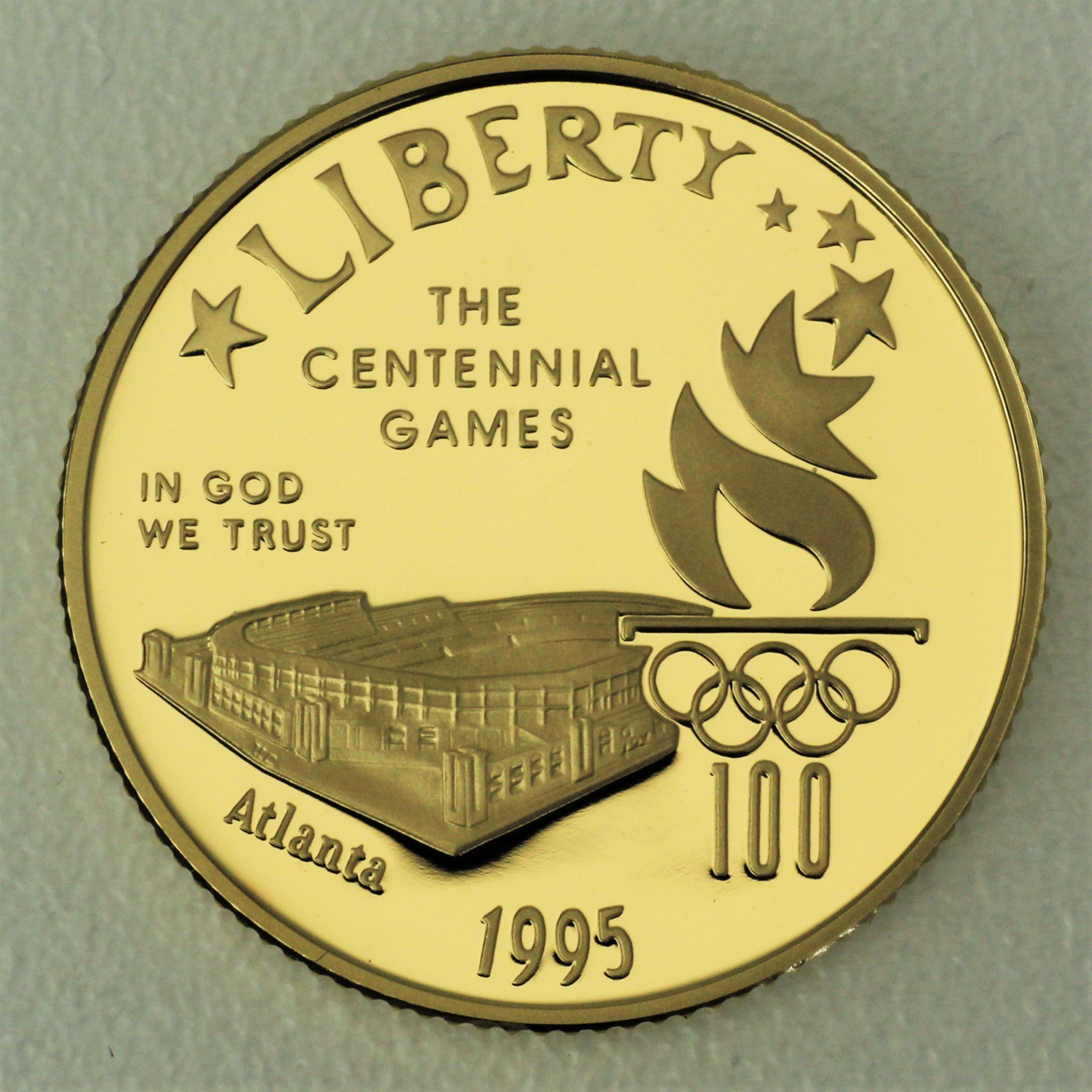 Goldmünze 5 Dollar "Olympia Stadium" 1995 (PP) (USA) - Hauptansicht
