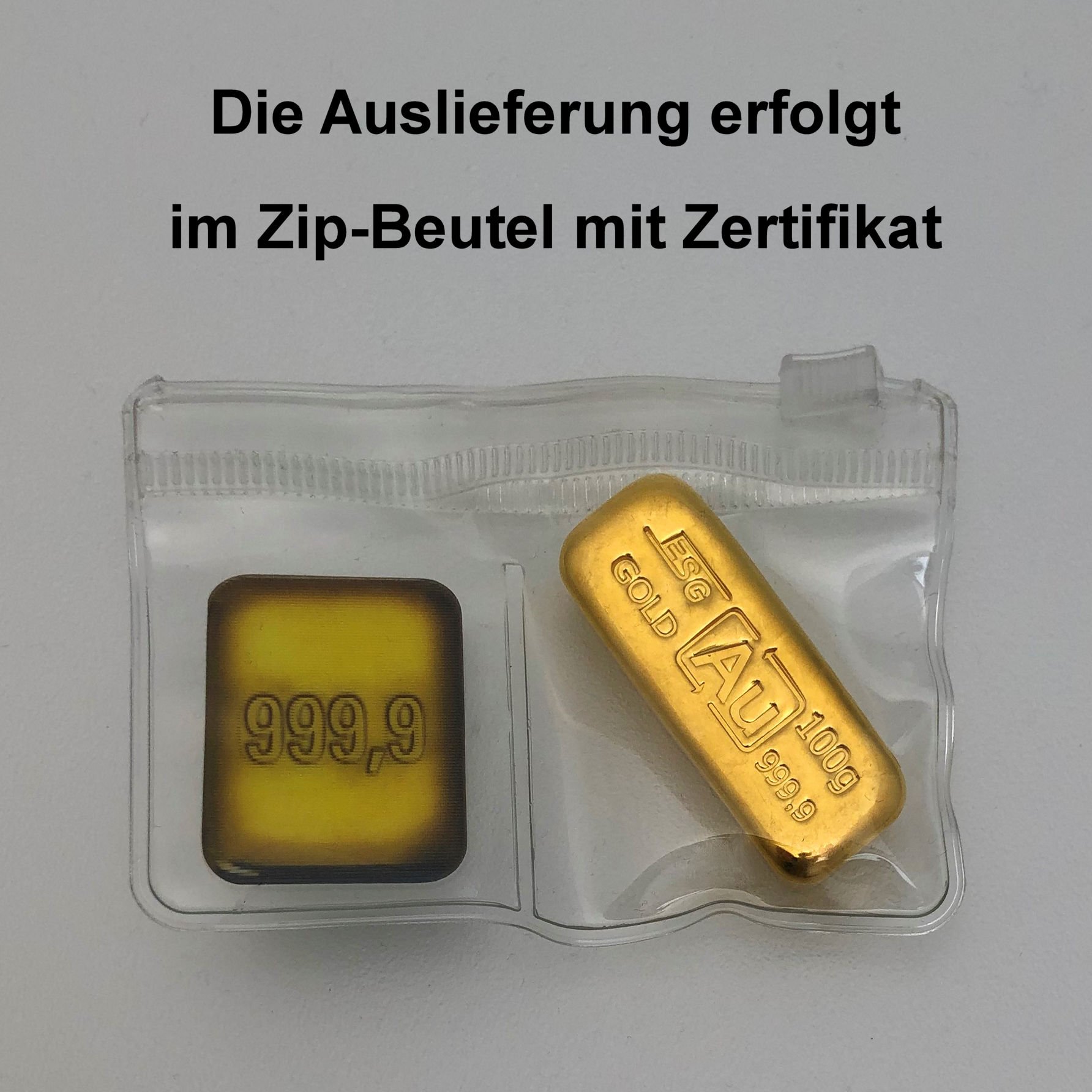 Goldbarren 100g Au-Gussbarren, Feingold - Detailansicht 2