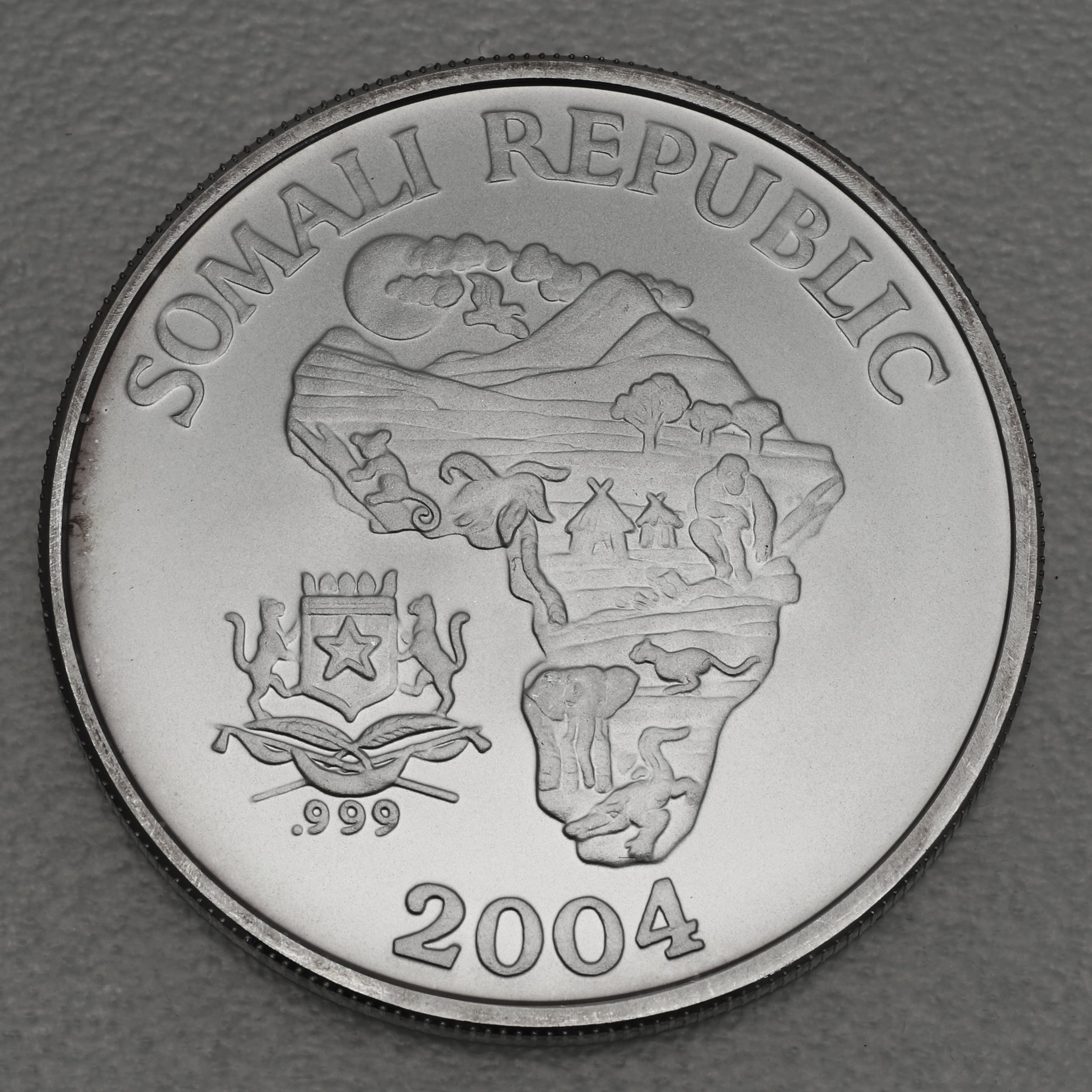 Silbermünze 1oz "Affe" 2004 The African Monkey (Somalia) - Detailansicht 1