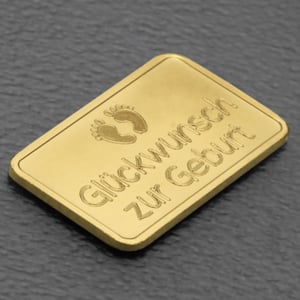 Goldbarren 2,5g Gravur "Zur Geburt" - Miniaturansicht 3