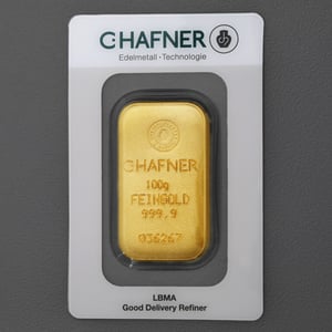 Goldbarren 100g "C.HAFNER - Gussform" - Hauptansicht
