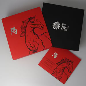 Silbermünze 5oz "Pferd" 2014 (PP) Lunar – Year of the Horse (Großbritannien) - Miniaturansicht 5