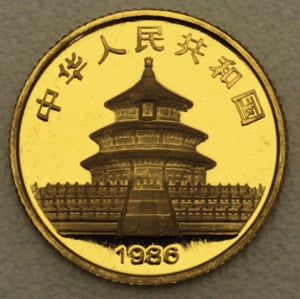 Goldmünze 1/10oz "Panda" 1986 (China) - Miniaturansicht 2