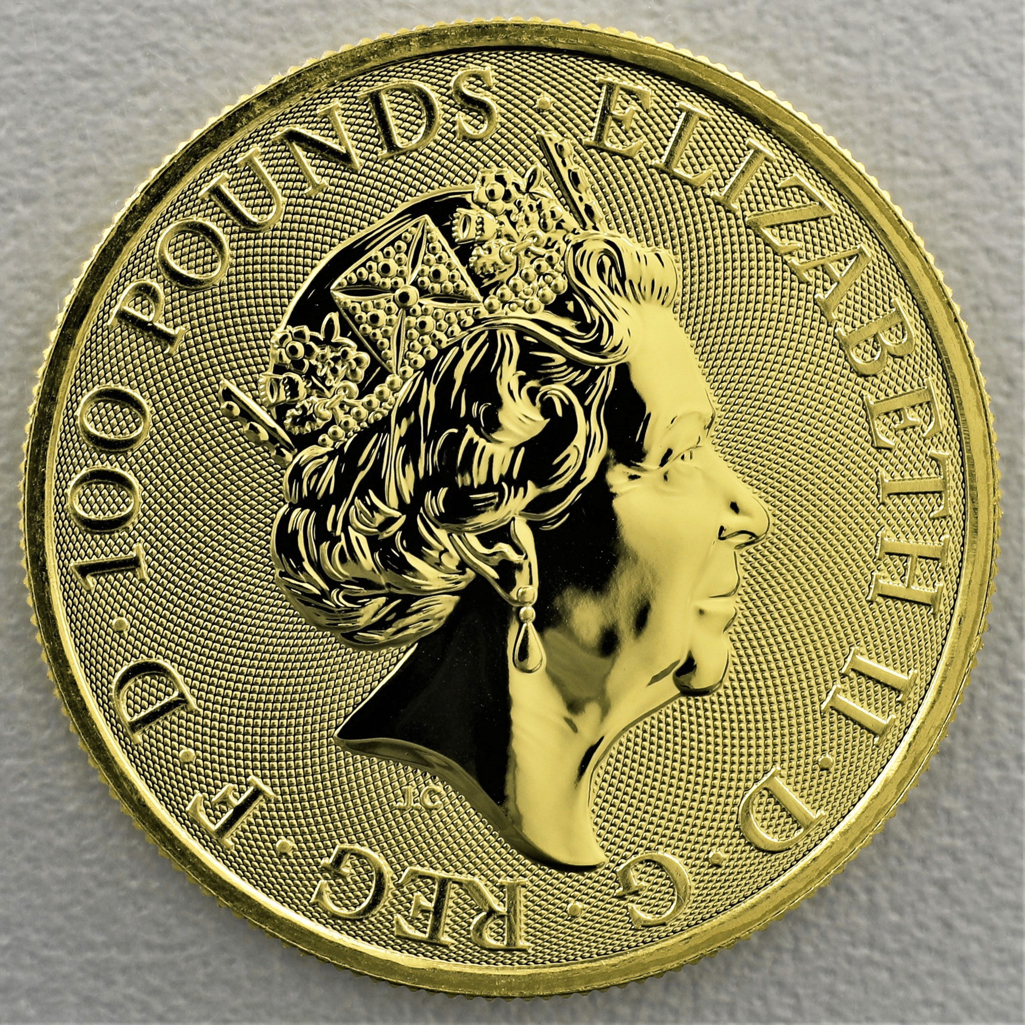 Goldmünze 1oz "White Lion of Mortimer" 2020 The Queen s Beasts (Großbritannien) - Detailansicht 1