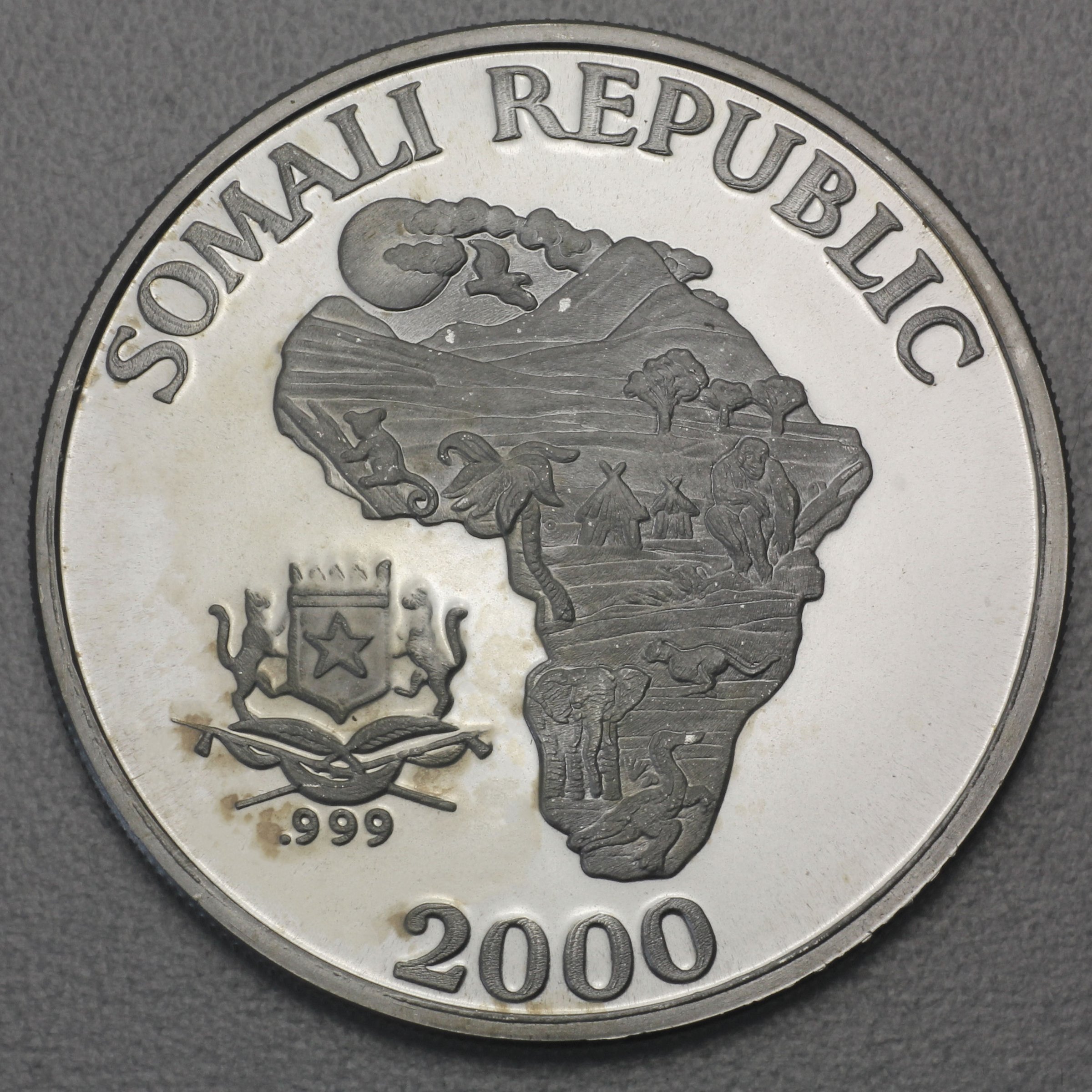 Silbermünze 1oz "Affe" 2000 The African Monkey (Somalia) - Detailansicht 1