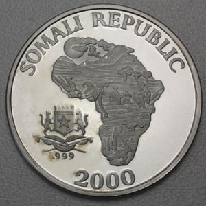 Silbermünze 1oz "Affe" 2000 The African Monkey (Somalia) - Miniaturansicht 2