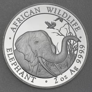 Silbermünze 2oz "Elefant" 2018 African Wildlife (Somalia) - Miniaturansicht 1