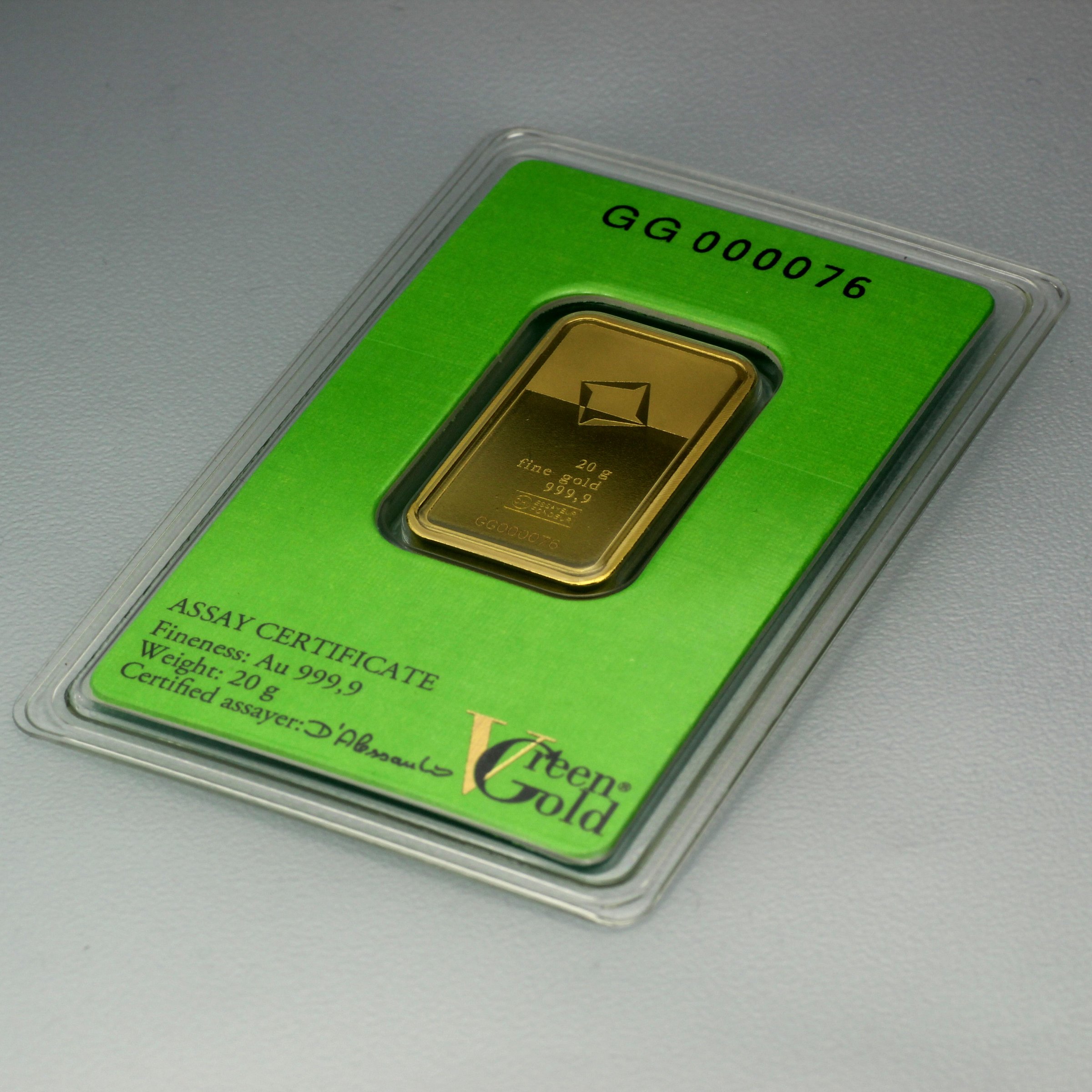 Goldbarren 20g "Green Gold" VALCAMBI (999,9 Au) - Detailansicht 3
