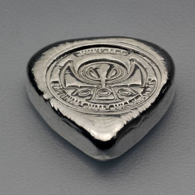 Silber 3-D Barren "Plektrum" 1oz, gegossen - Miniaturansicht 3