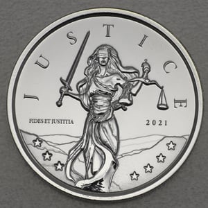 Silbermünze 1oz "Lady Justice" 2021 (Gibraltar) - Hauptansicht