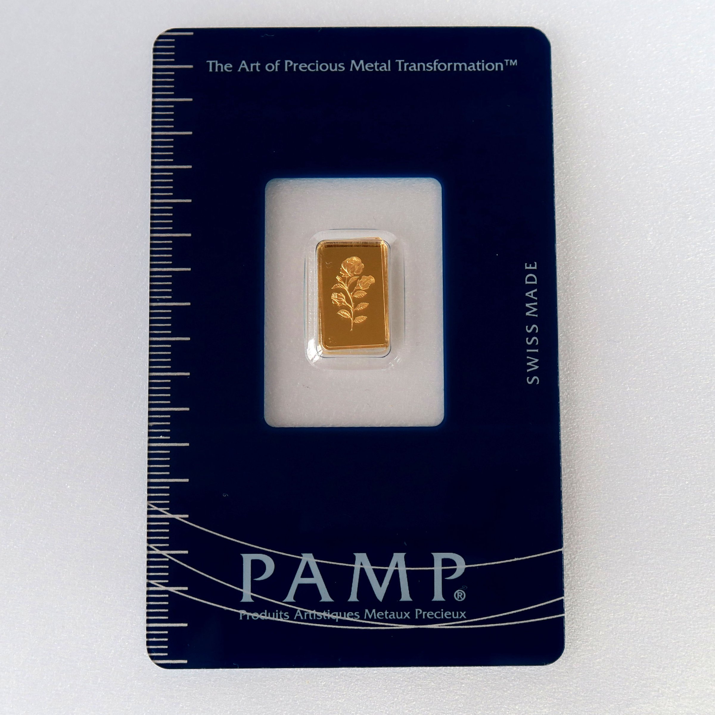 Goldbarren 1g PAMP "Rose" - Hauptansicht