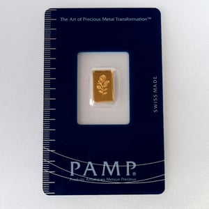 Goldbarren 1g PAMP "Rose" - Hauptansicht