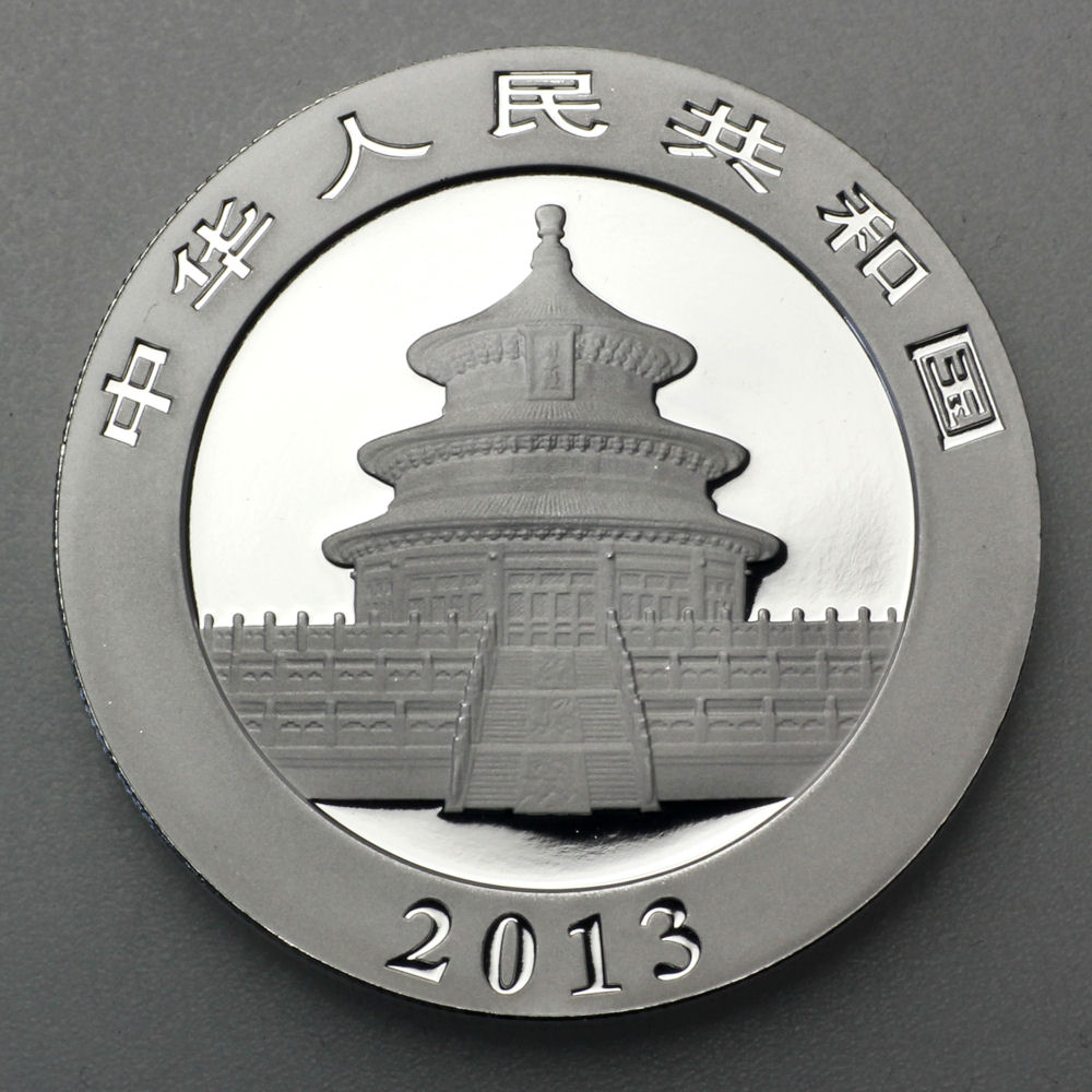 Silbermünzen 2 x 1oz "Panda" 2013 (koloriert) Set – 2-teilig Night & Day (China) - Detailansicht 3