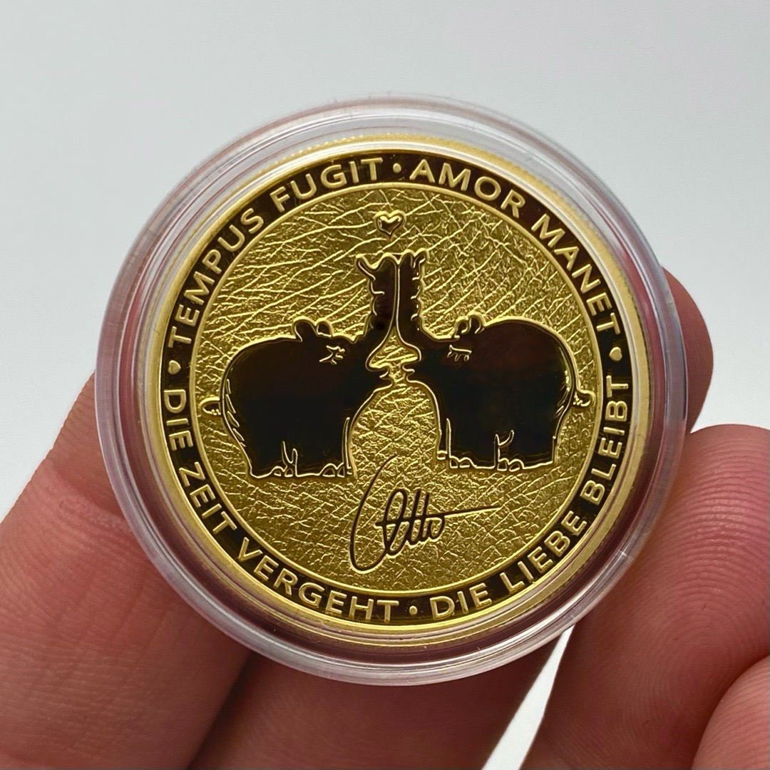 Goldmünze 1oz "Tempus Fugit – Armor Manet" 2021 Ottifanten – Kissing Ottifants (Tuvalu) - Detailansicht 2