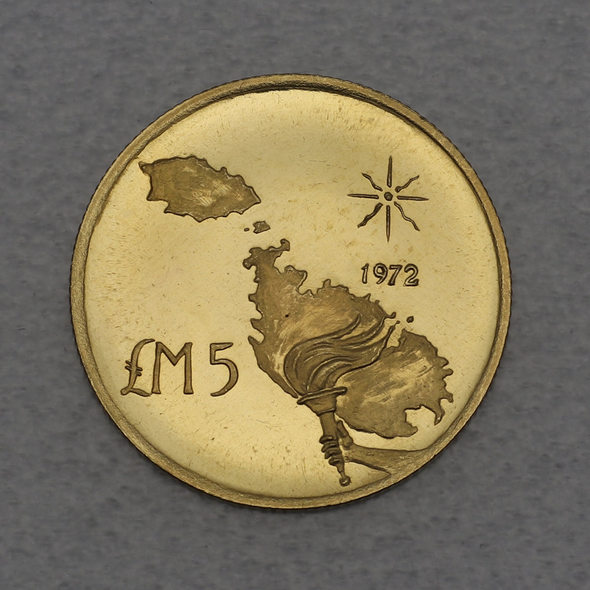 Goldmünze 5 Pounds 1972 (Malta) - Hauptansicht