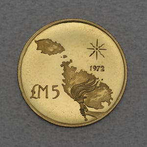 Goldmünze 5 Pounds 1972 (Malta) - Hauptansicht