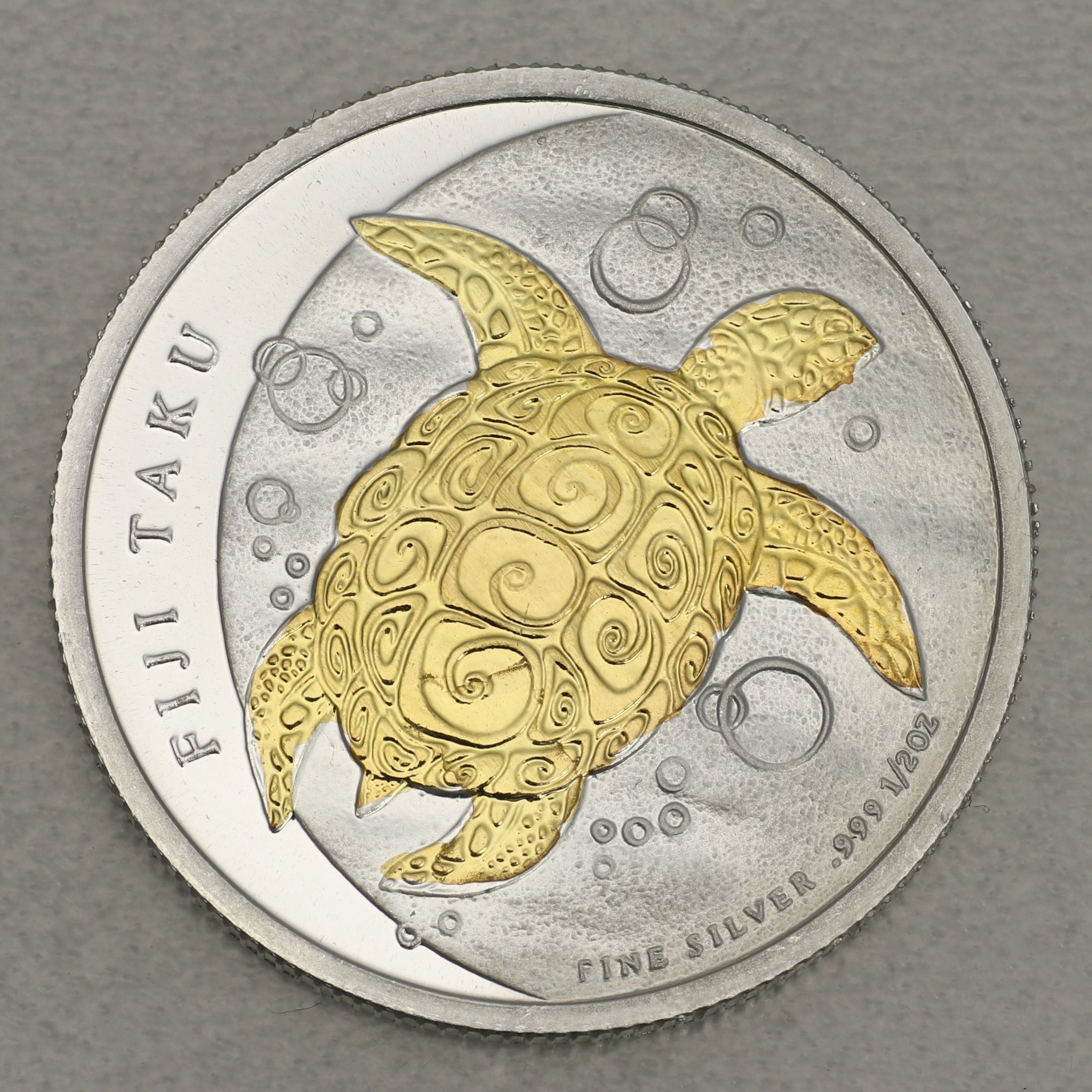 Silbermünze 1/2oz "Fiji Taku Schildkröte" 2012 (vergoldet) (Fidschi) - Hauptansicht
