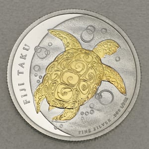 Silbermünze 1/2oz "Fiji Taku Schildkröte" 2012 (vergoldet) (Fidschi) - Miniaturansicht 1