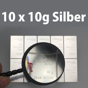 Silbertafel VALCAMBI (10x 10g Ag) "CombiBar" - Miniaturansicht 5