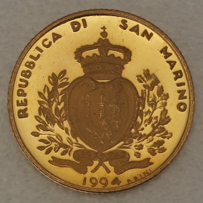 Goldmünze "1 Scudo" 1994 Internationales Jahr der Familie (San Marino) - Miniaturansicht 2