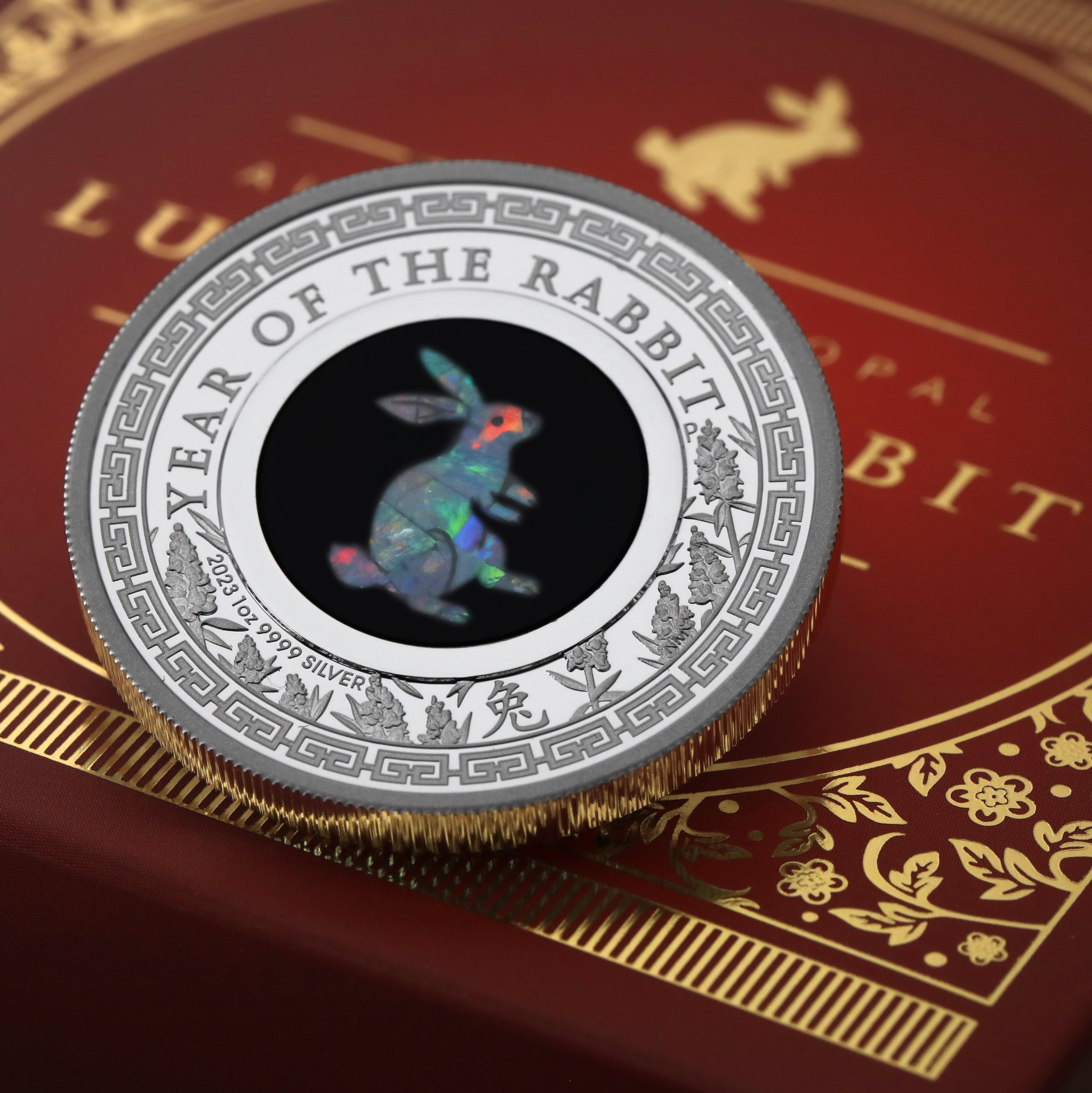 Silbermünze 1oz "Hase" 2023 (PP) Opal Lunar – Year of the Rabbit (Australien) - Detailansicht 4