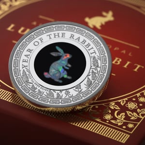 Silbermünze 1oz "Hase" 2023 (PP) Opal Lunar – Year of the Rabbit (Australien) - Miniaturansicht 5