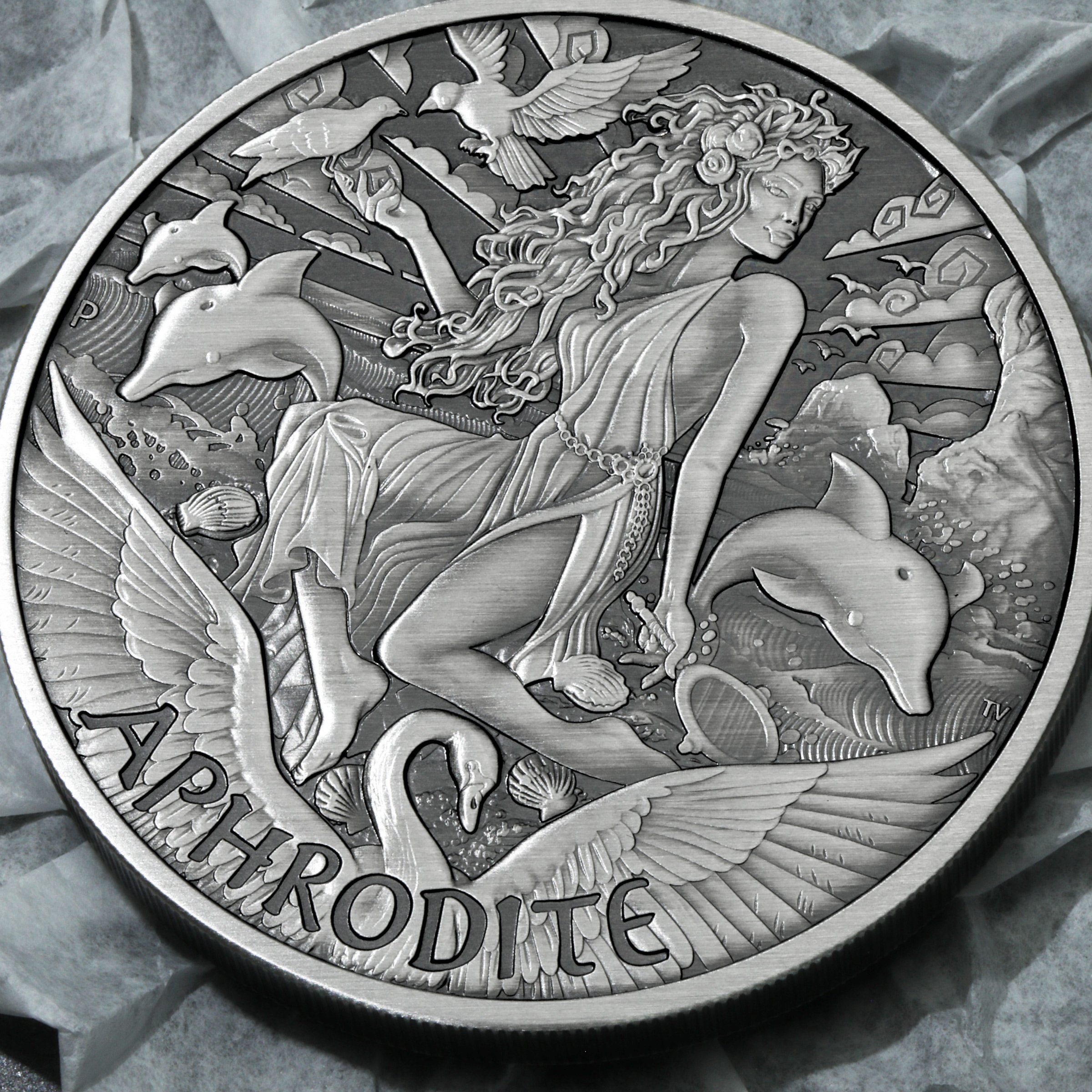 Silbermünze 5oz "Aphrodite" 2022 (AF) Gods of Olympus (Tuvalu) - Detailansicht 5