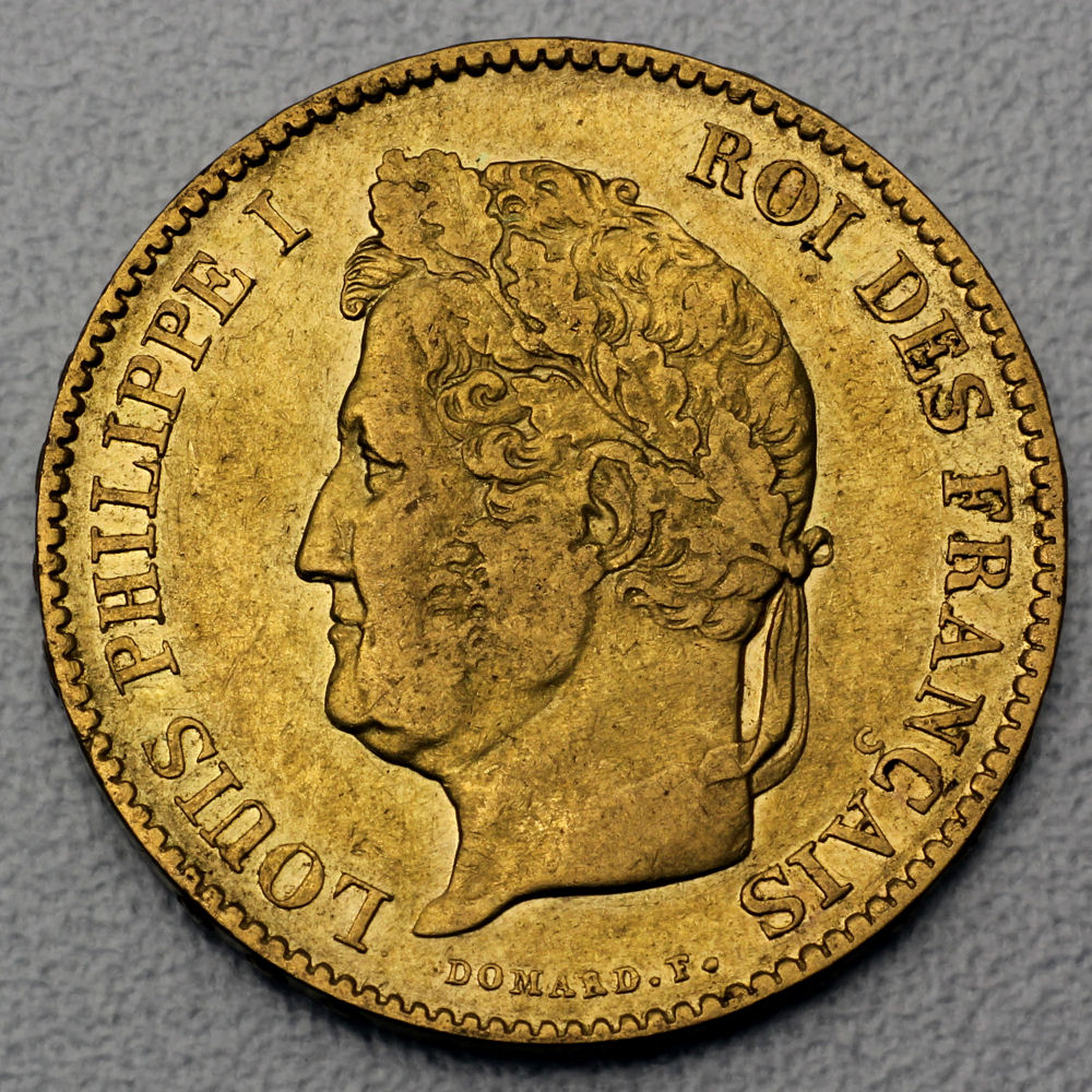 Goldmünze 40 Francs "Louis Philippe I." (Frankreich) - Hauptansicht