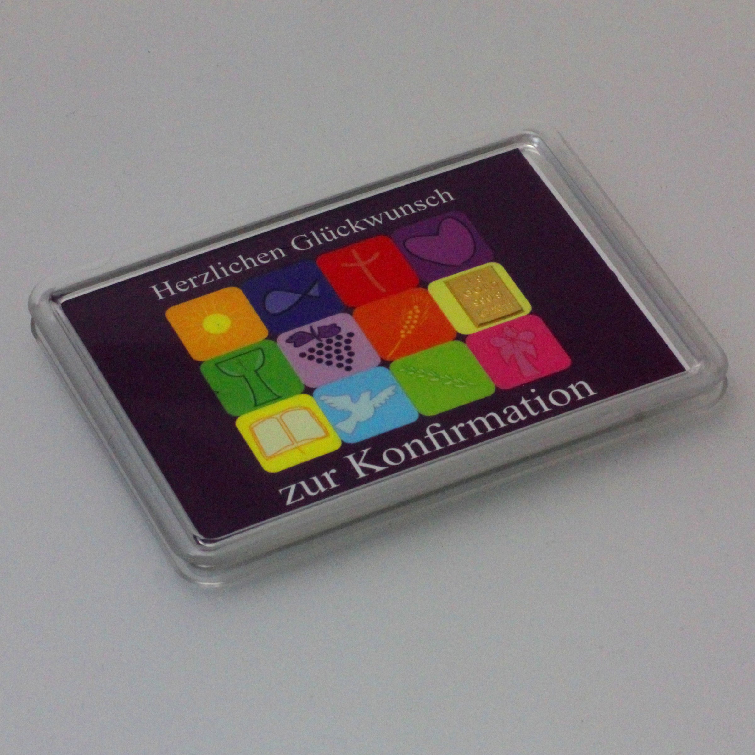 Goldbarren 1g "Konfirmation" (Motivbox) - Detailansicht 1