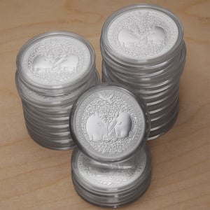 Silbermünze 20 x 1oz "Caritas Omnia Potest" 2024 Ottifanten – Rüsselherde Rüsselfanten (Tuvalu) - Miniaturansicht 6