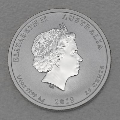 Silbermünze 1/4oz "Hund" 2018 (koloriert) Lunar II – Year of the Dog (Australien) - Miniaturansicht 2