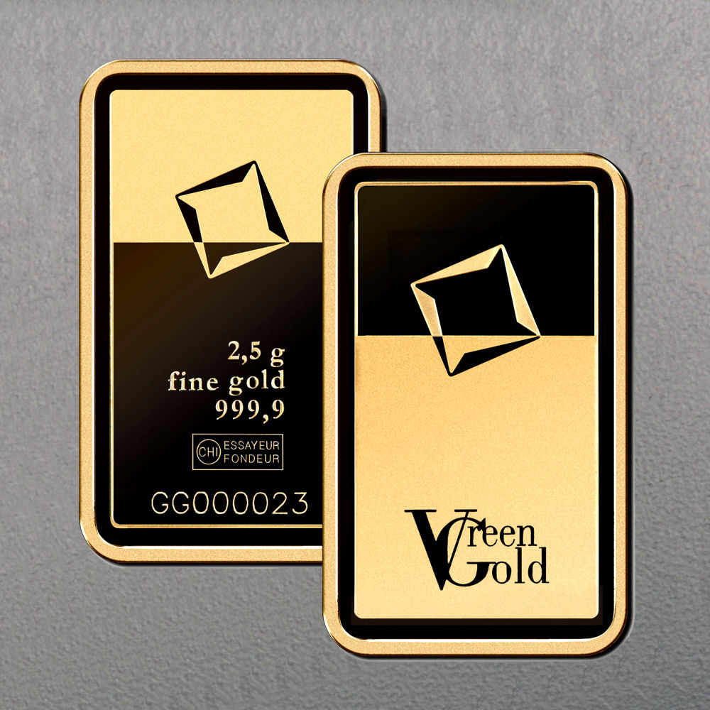 Goldbarren 2,5g "Green Gold" VALCAMBI (999,9 Au) - Detailansicht 2