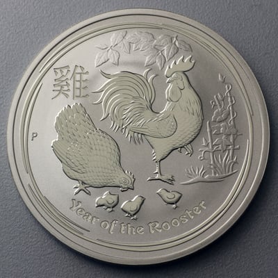 Silbermünze 1oz "Hahn" 2017 Lunar II – Year of the Rooster (Australien) - Miniaturansicht 3