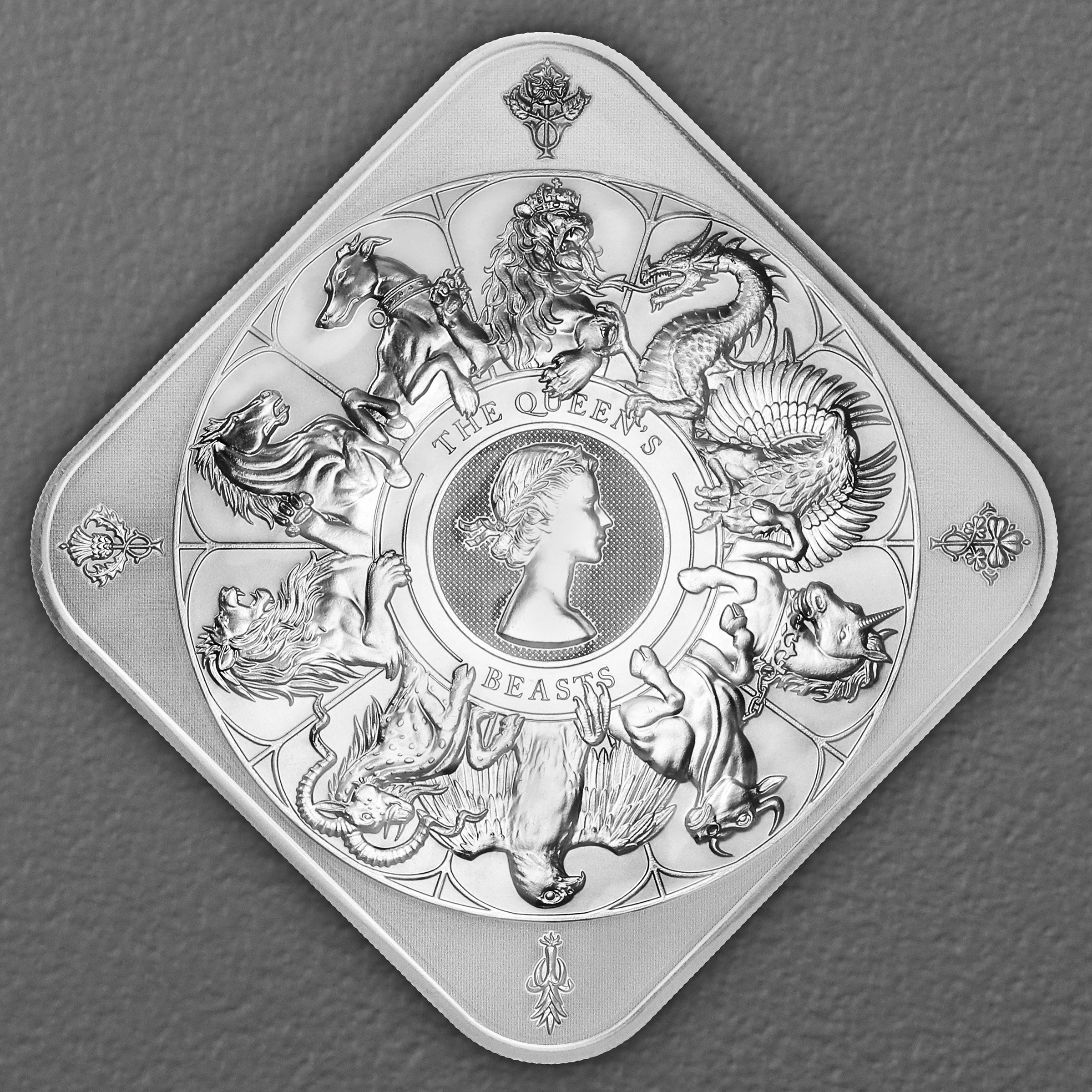 Silberbarren 10oz THE ROYAL MINT "The Queen s Beasts" geprägt - Hauptansicht