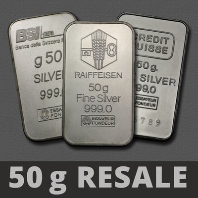 Silberbarren 50g (Resale) - Miniaturansicht 1