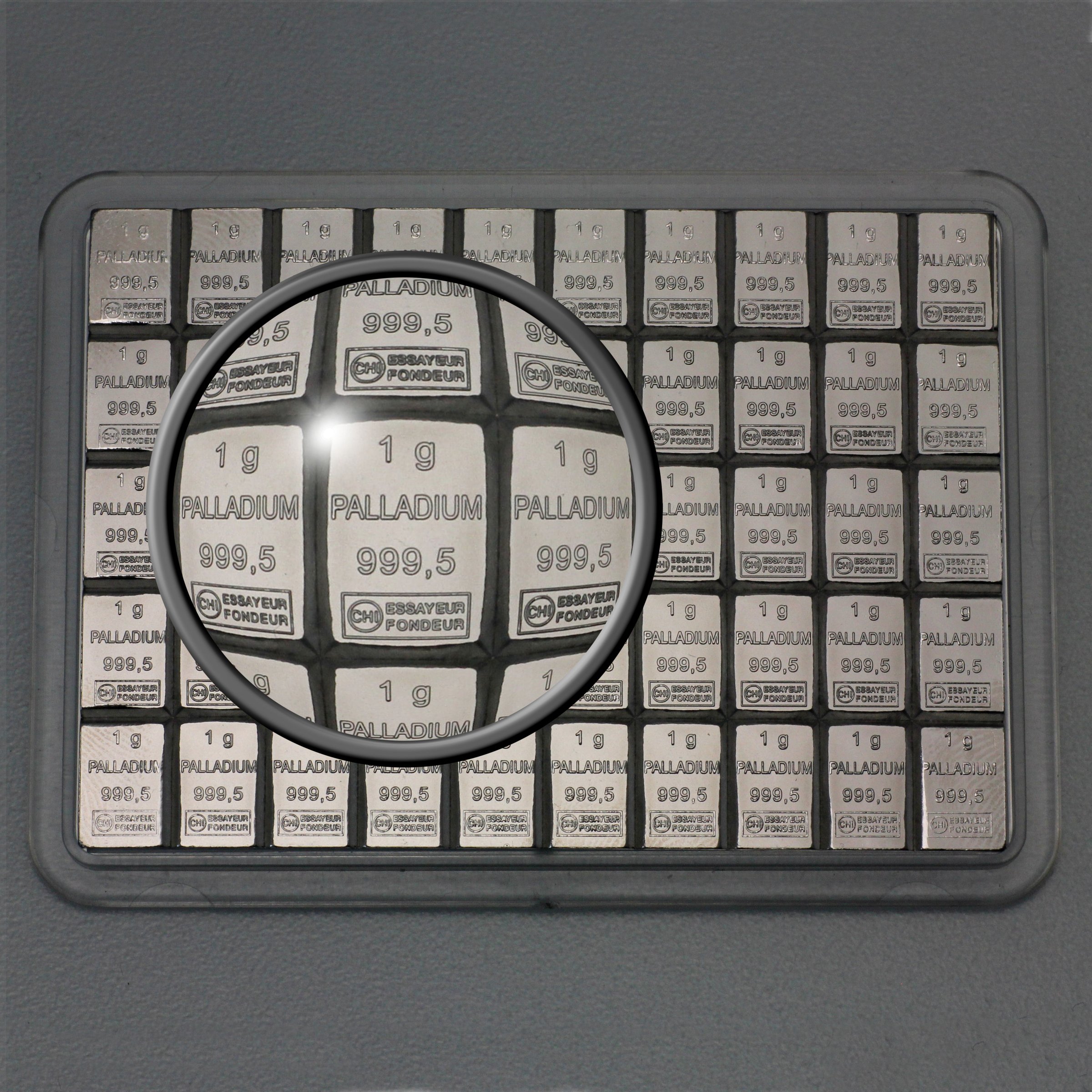 Palladiumtafel (50x 1g Feinpalladium) "CombiBar" - Detailansicht 1