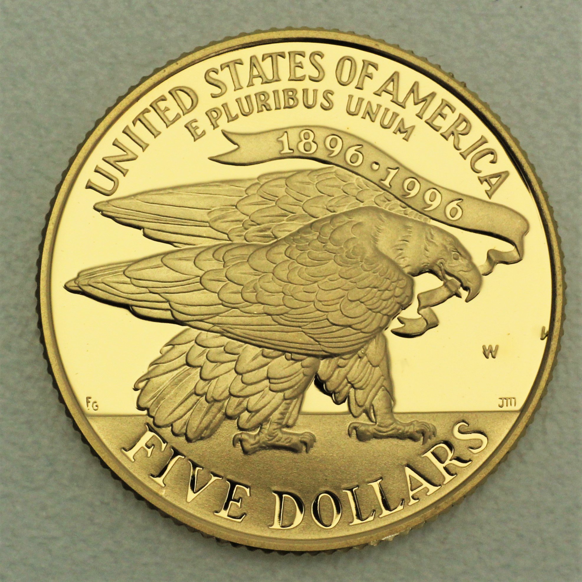 Goldmünze 5 Dollar "Olympia Atlanta Läufer" 1995 (PP) (USA) - Detailansicht 1