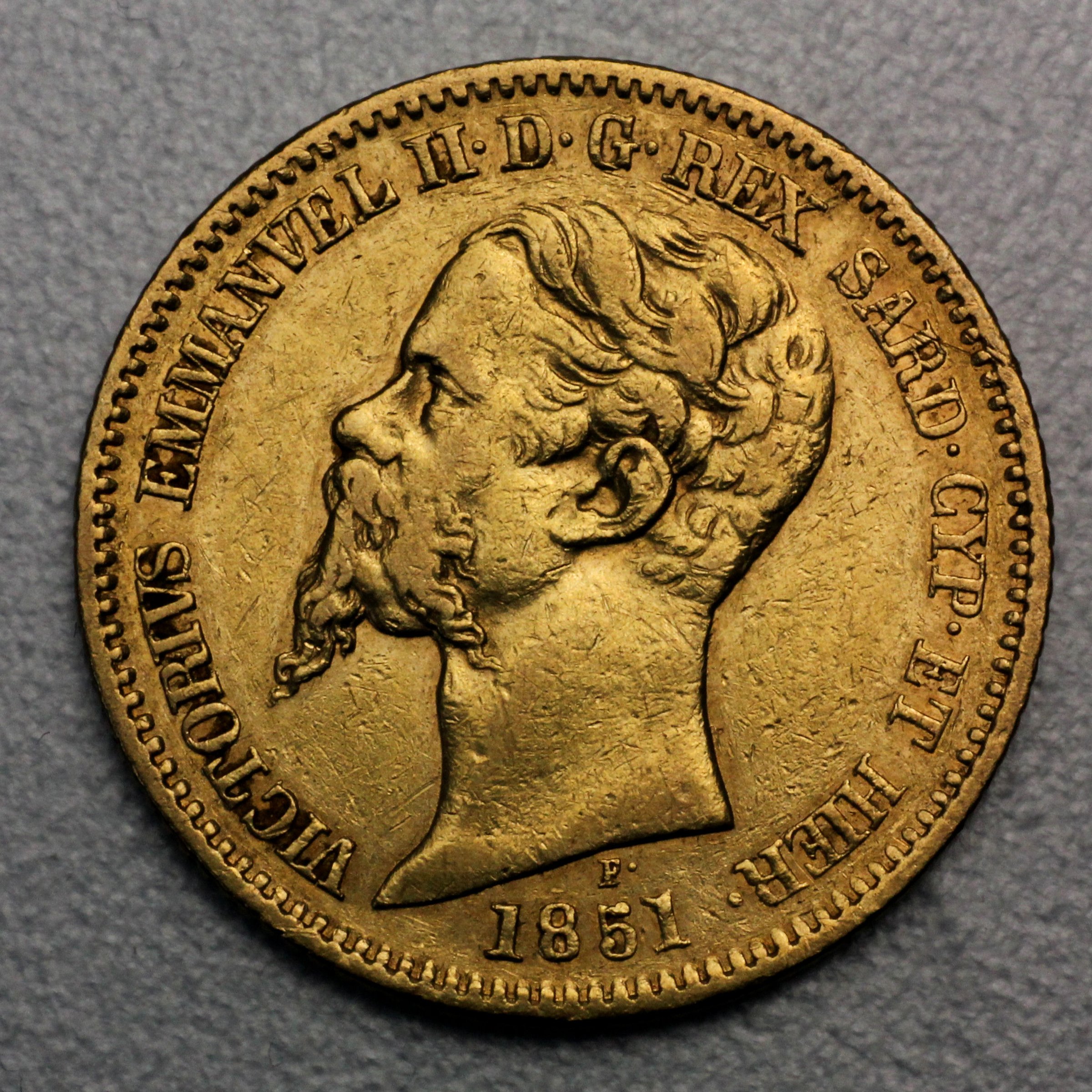 Goldmünze 50 x 20 Lire "Vittorio Emanuele II." Tube (Italien) - Detailansicht 1