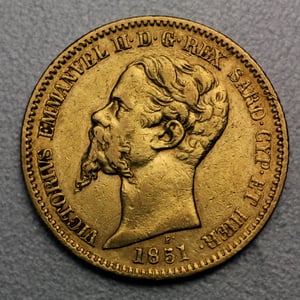 Goldmünze 50 x 20 Lire "Vittorio Emanuele II." Tube (Italien) - Miniaturansicht 2