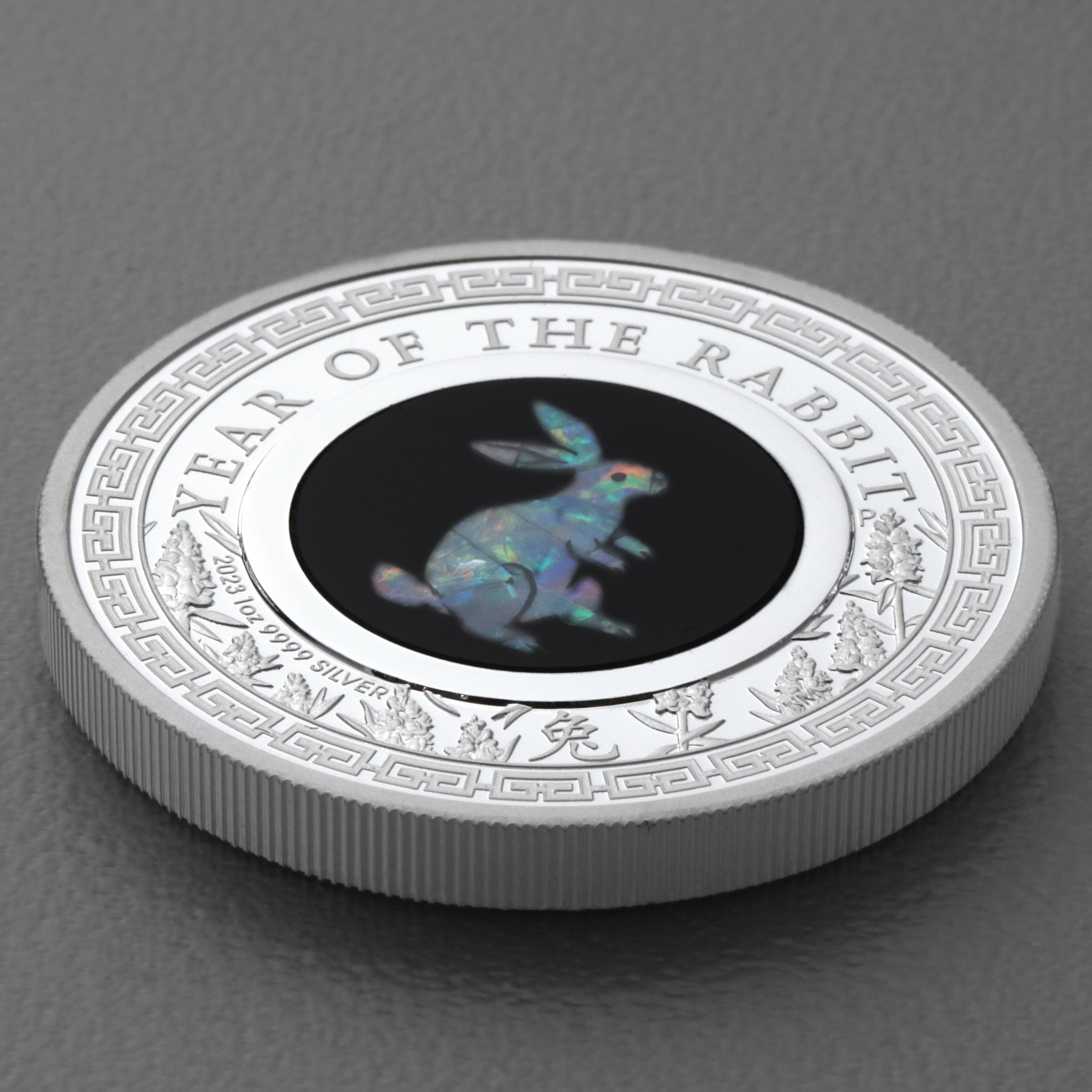 Silbermünze 1oz "Hase" 2023 (PP) Opal Lunar – Year of the Rabbit (Australien) - Detailansicht 2