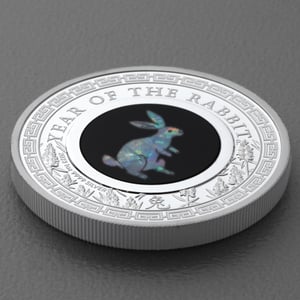 Silbermünze 1oz "Hase" 2023 (PP) Opal Lunar – Year of the Rabbit (Australien) - Miniaturansicht 3