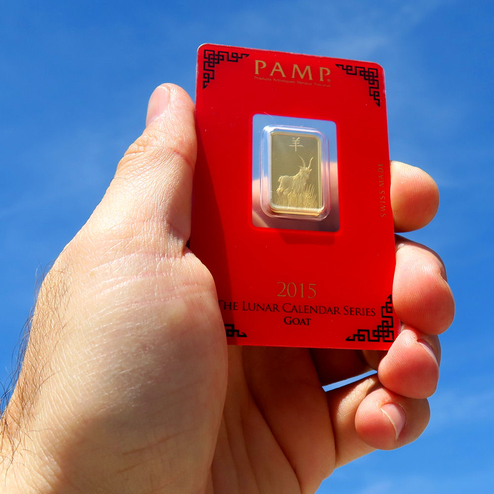 Goldbarren 5g "Ziege 2015" Lunar PAMP - Detailansicht 3