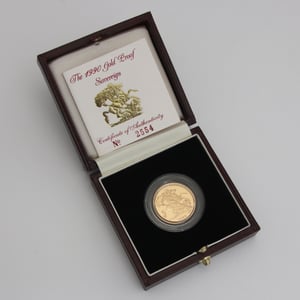 Goldmünze 1 Sovereign "Elizabeth II." 1990 (PP) (Großbritannien) - Miniaturansicht 1
