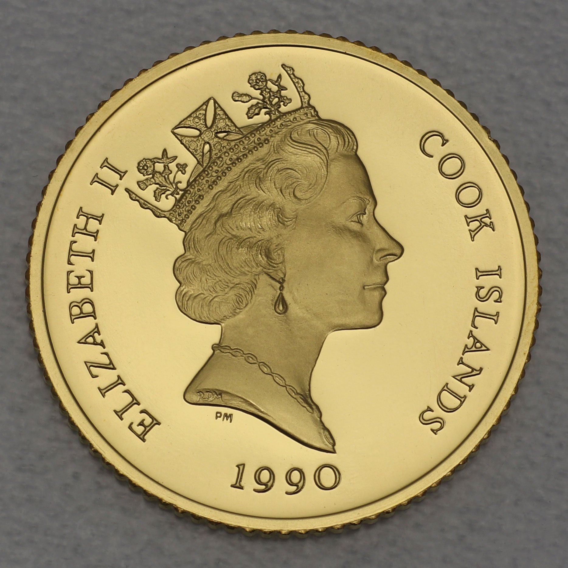 Goldmünze 1/4oz "Olympic Flame" 1990 Olympic Games 1992 (Cook Islands) - Detailansicht 1