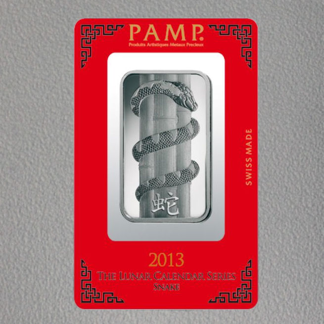 Silberbarren 1oz "Schlange 2013" Lunar PAMP - Hauptansicht