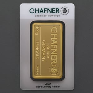 Goldbarren 100g "C.HAFNER - Prägeform" - Hauptansicht