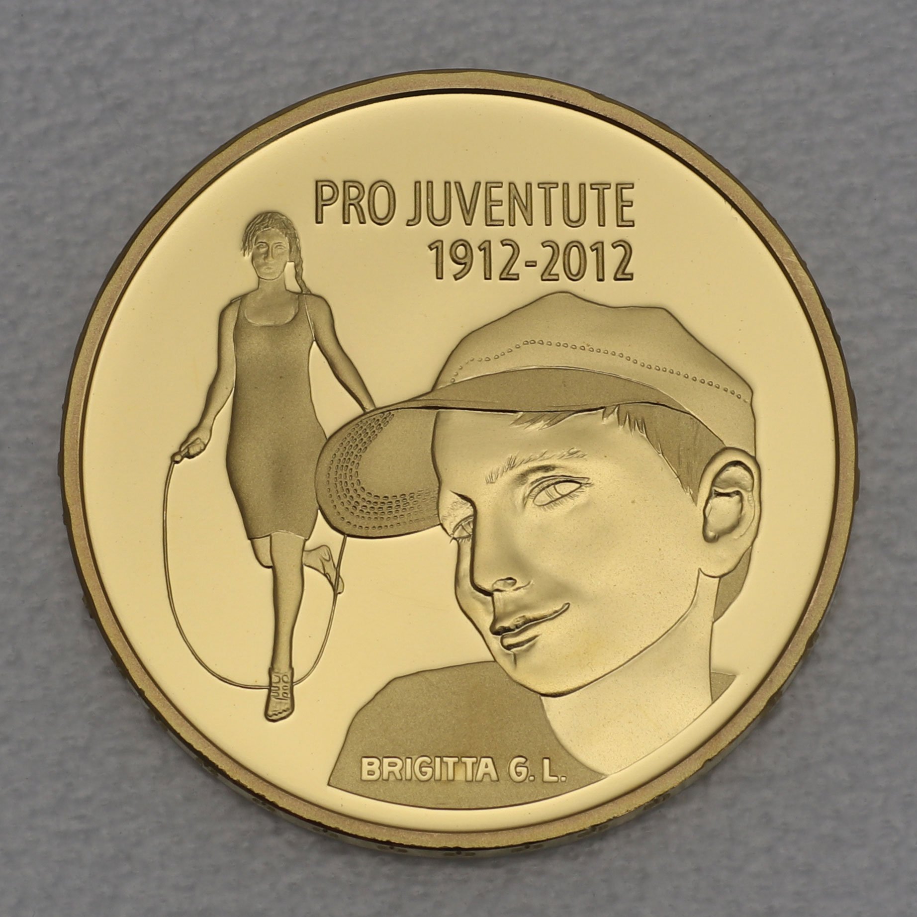 Goldmünze 50 Franken "100 J. Pro Juventute" 2012 (Schweiz) - Hauptansicht