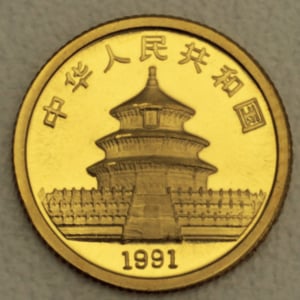 Goldmünze 1/20oz "Panda" 1991 (China) - Miniaturansicht 2
